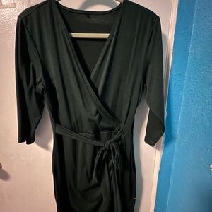 Classic Knee-Length V-Neck Midi Dress